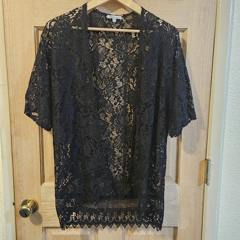 Xs Charlotte Russe Chic Black Lace Kimono